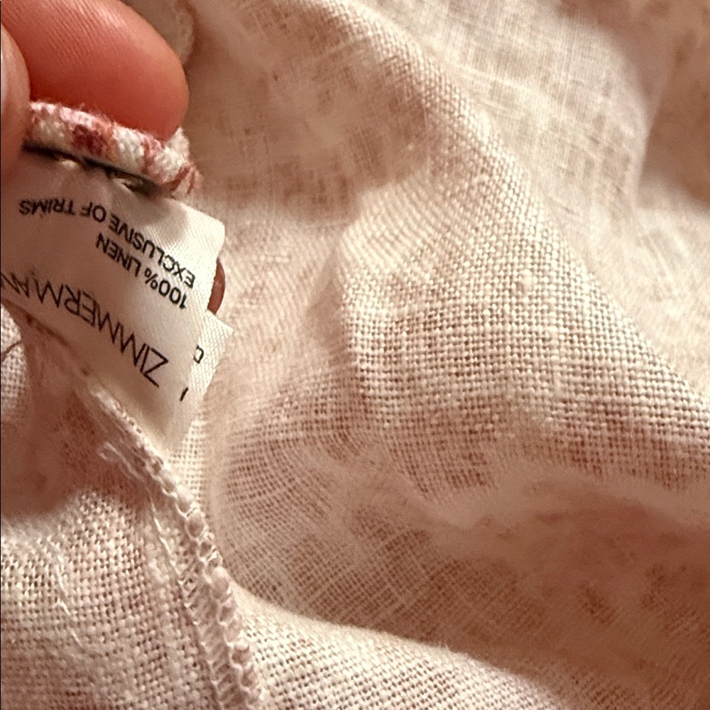 NWOT Zimmermann Pink Floral Tie-Neck Blouse - Picture 9 of 12